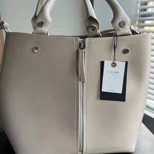 Zara cow leather bucket bag.